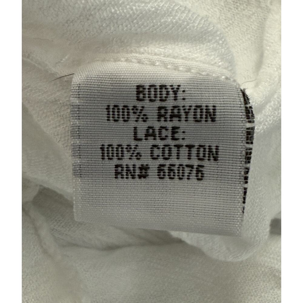 Raviva Women’s Size Large White Maxi Rayon/Cotton Tiered Cottagecore Dress Boho - Picture 7 of 8